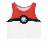 Pokémon Harajuku Style Pikachu Cute 3D Print Gradient Crop Top - Coscosmos